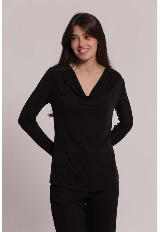 BLUSA SCOLLO DRAPPEGGIATO...