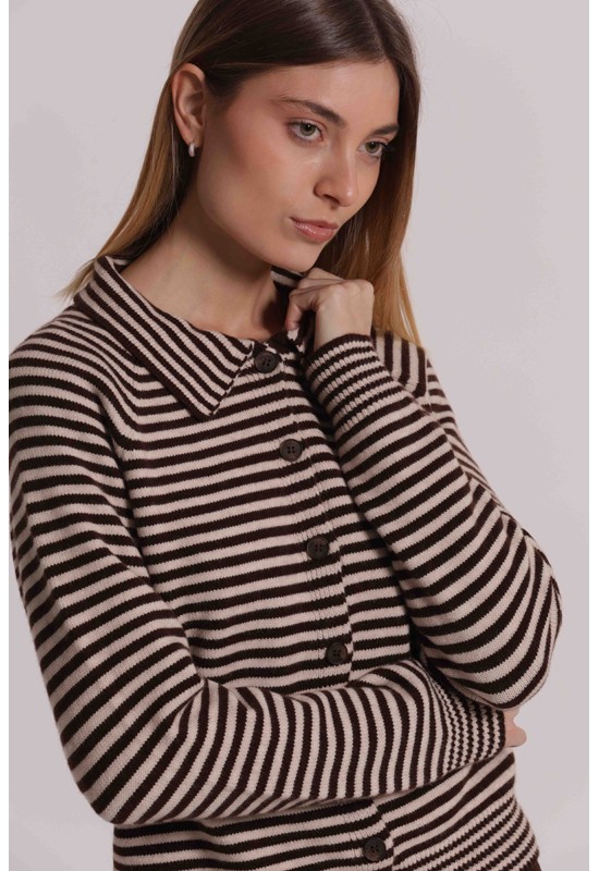MAGLIA CARDIGAN A RIGHE...