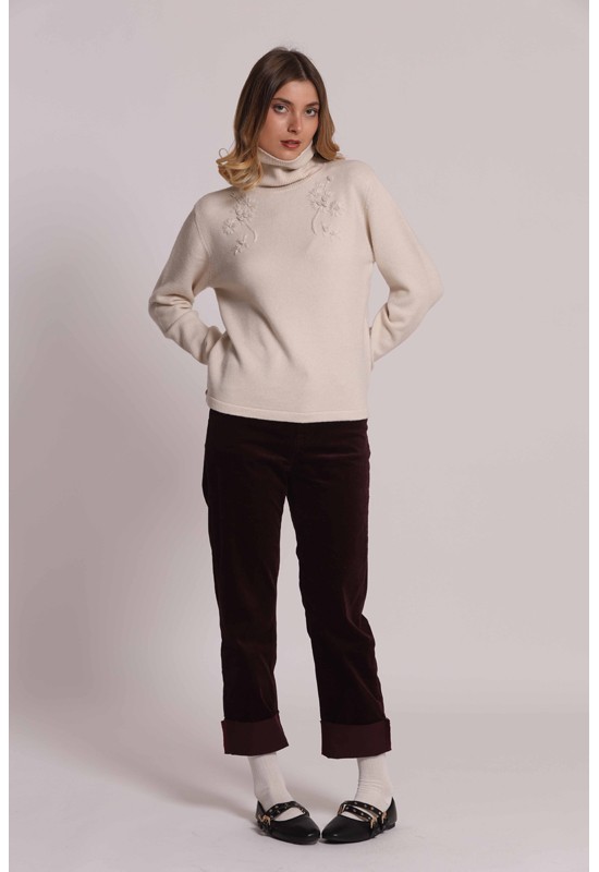 JEANS CROPPED IN VELLUTO...