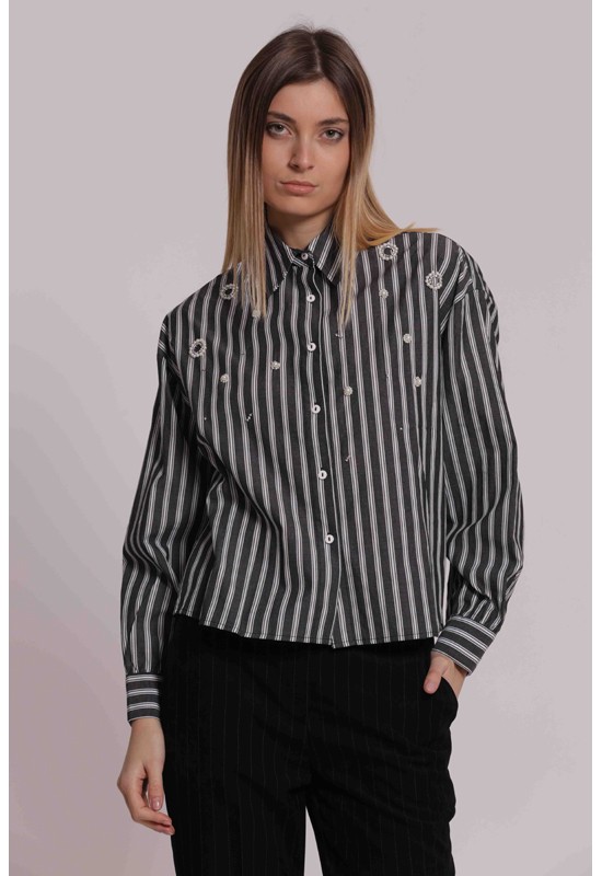 CAMICIA A RIGHE CON...