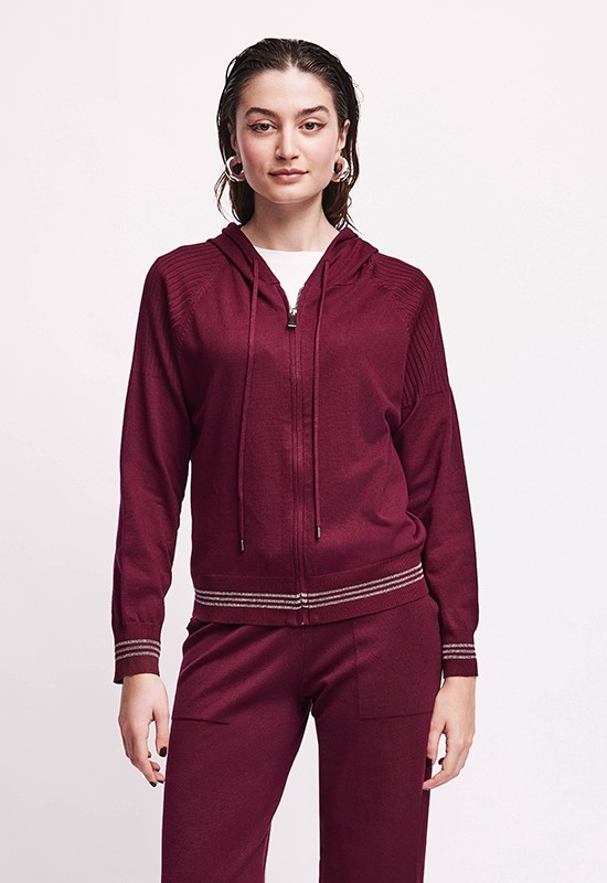 MAGLIA APERTA ZIP CAPPUCCIO...