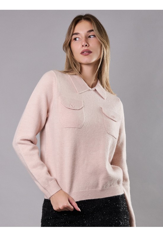 MAGLIA CON COLLETTO E...